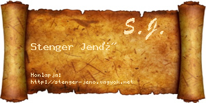 Stenger Jenő névjegykártya