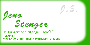 jeno stenger business card